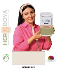 Bianca Stella Su Bazlı Boya Mermer Beji