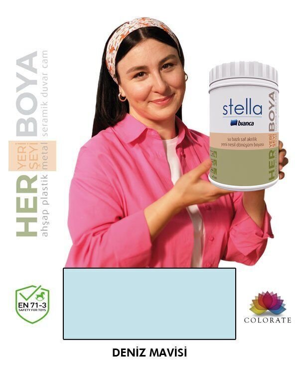 Bianca Stella Su Bazlı Boya Deniz Mavisi