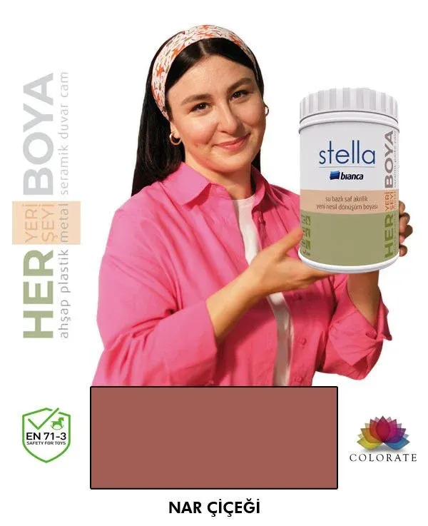 Bianca Stella Su Bazlı Boya Nar Çiçeği