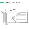Real Stone P012 Efes 100 Tezgah Üstü Granit Eviye