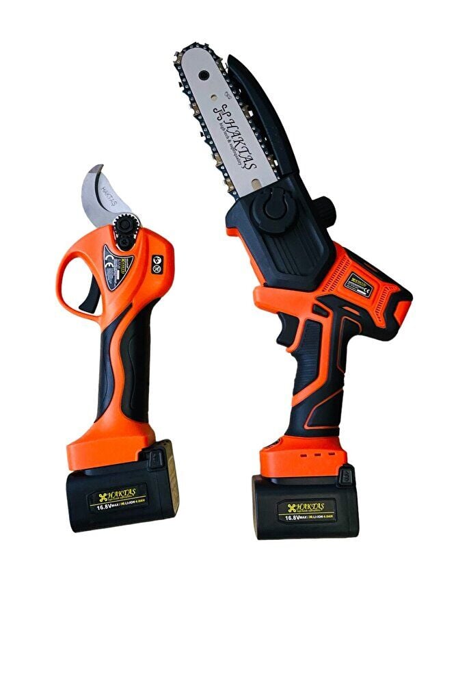 Haktaş Akülü Budama Makası ve Akülü Zincirli Testere 2 Lİ Set