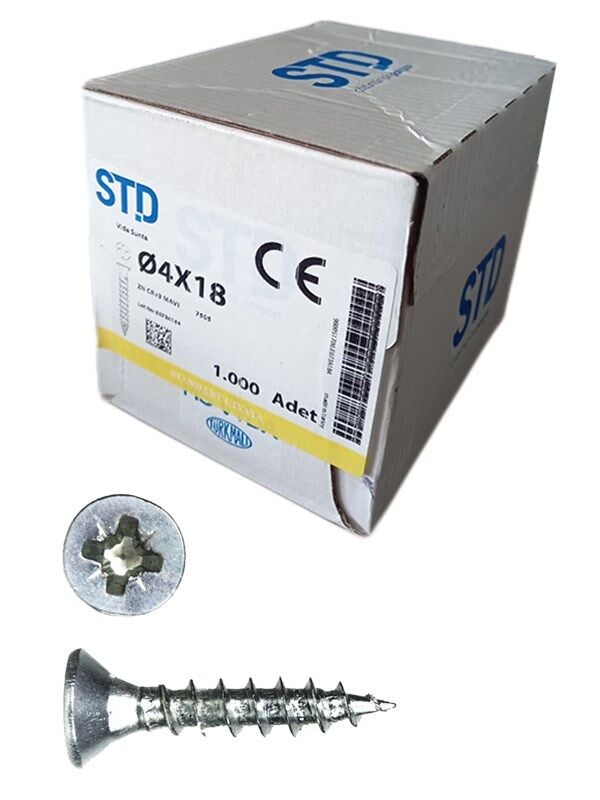 STD 4x18 sunta vidası 1.000 adet