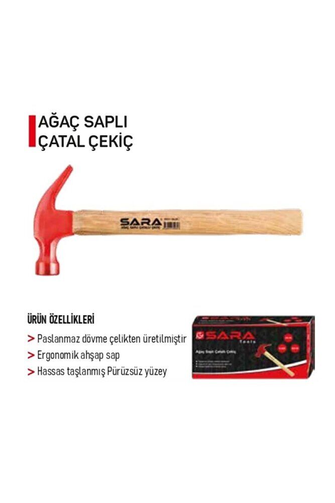 Sara 300 Gr. Ağaç Saplı Çatal Çekiç S527