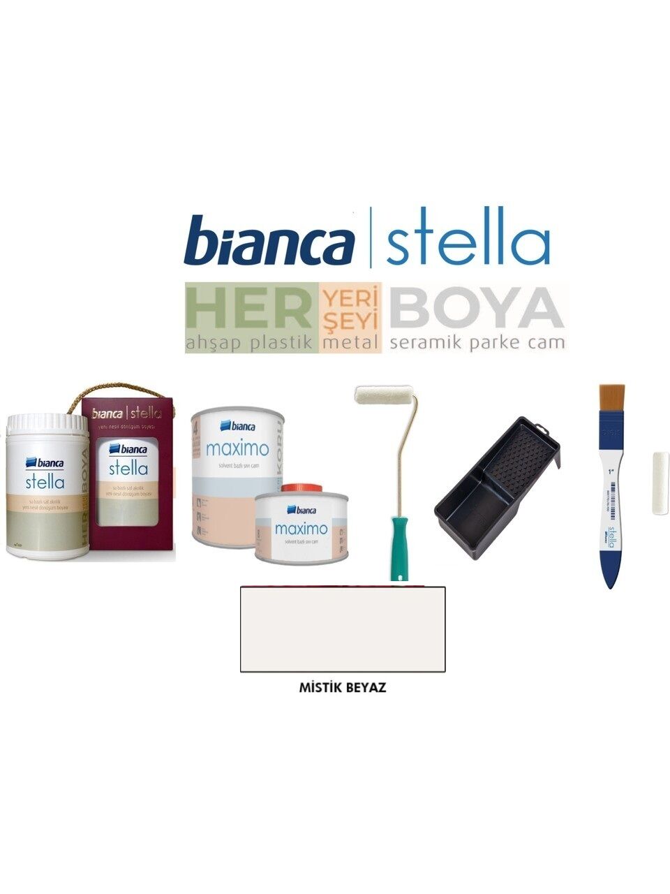 Bianca Stella Mutfak Tezgahı Boyama Seti Beyaz Mistik Beyaz