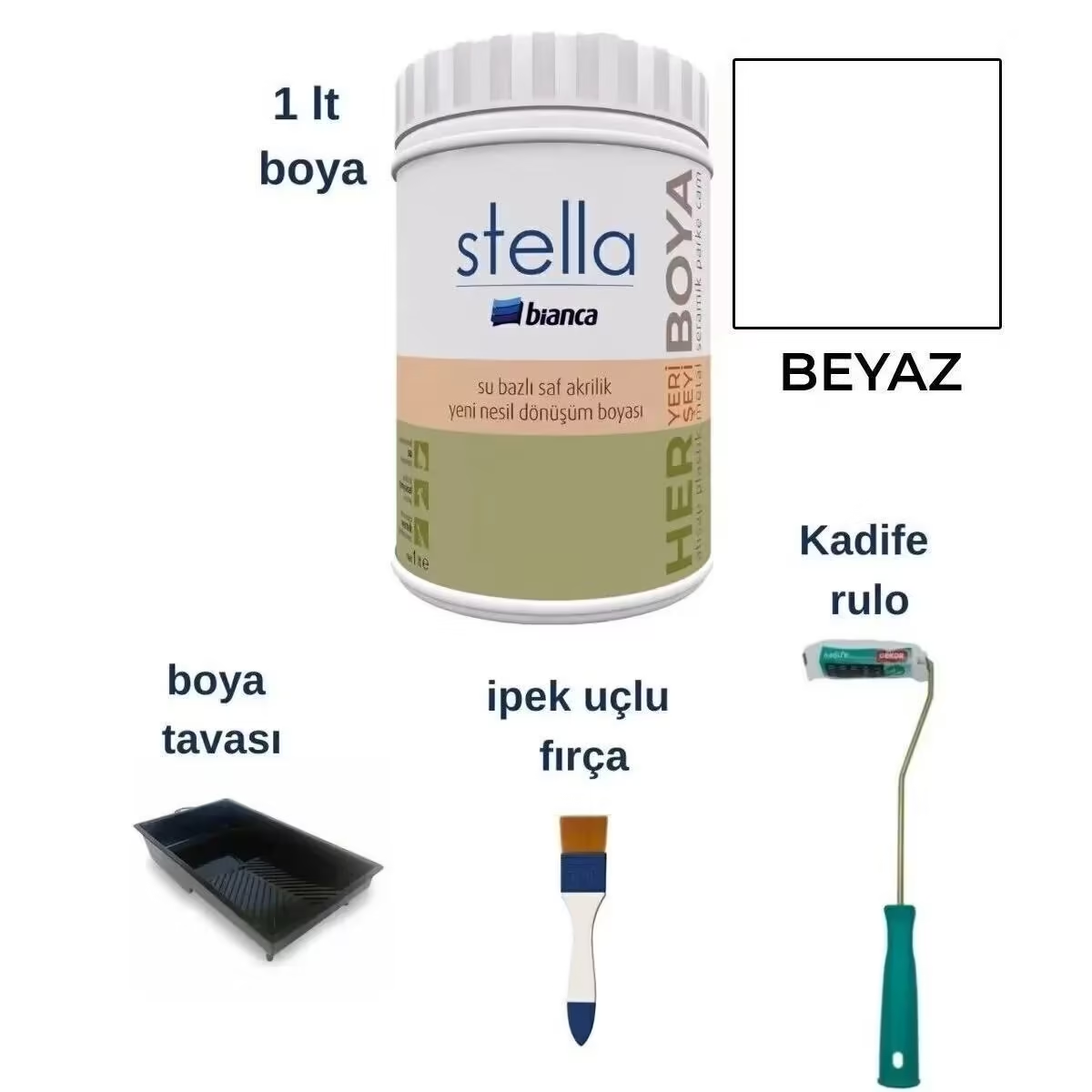 BİANCA STELLA BOYA SETİ 1 LT – BEYAZ